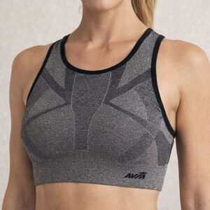 AVIA Seamless Sports Bra Gray Medium Racerback Compression Activewear